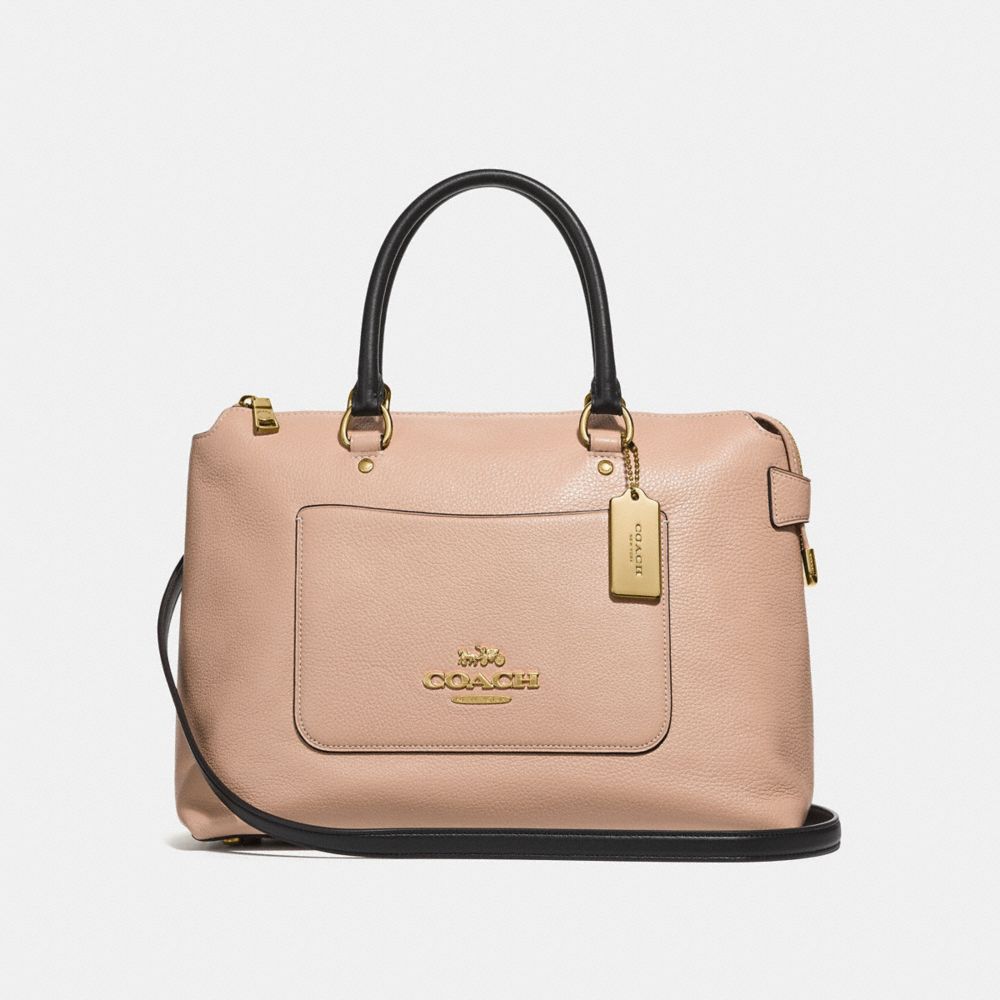 EMMA SATCHEL - f31473 - BEECHWOOD/BLACK/light gold