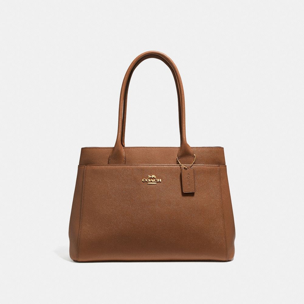 CASEY TOTE - F31474 - SADDLE 2/LIGHT GOLD