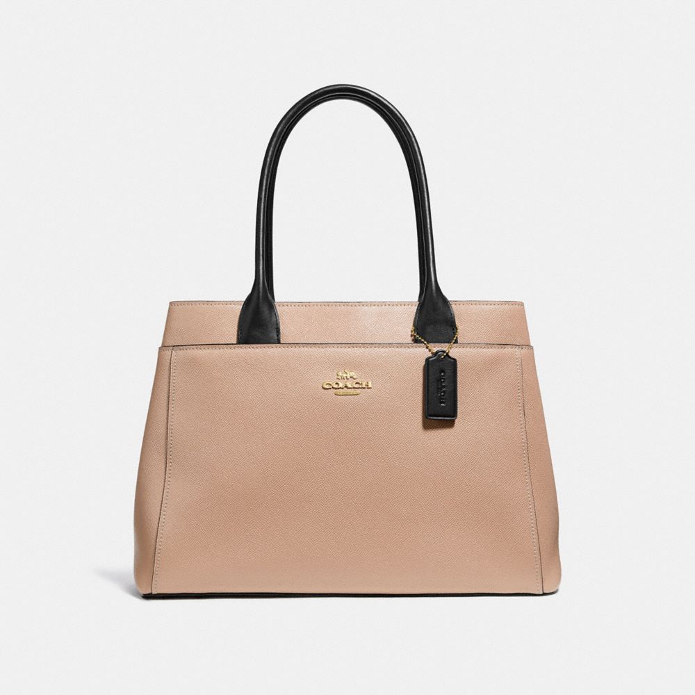 CASEY TOTE - F31476 - BEECHWOOD/BLACK/LIGHT GOLD