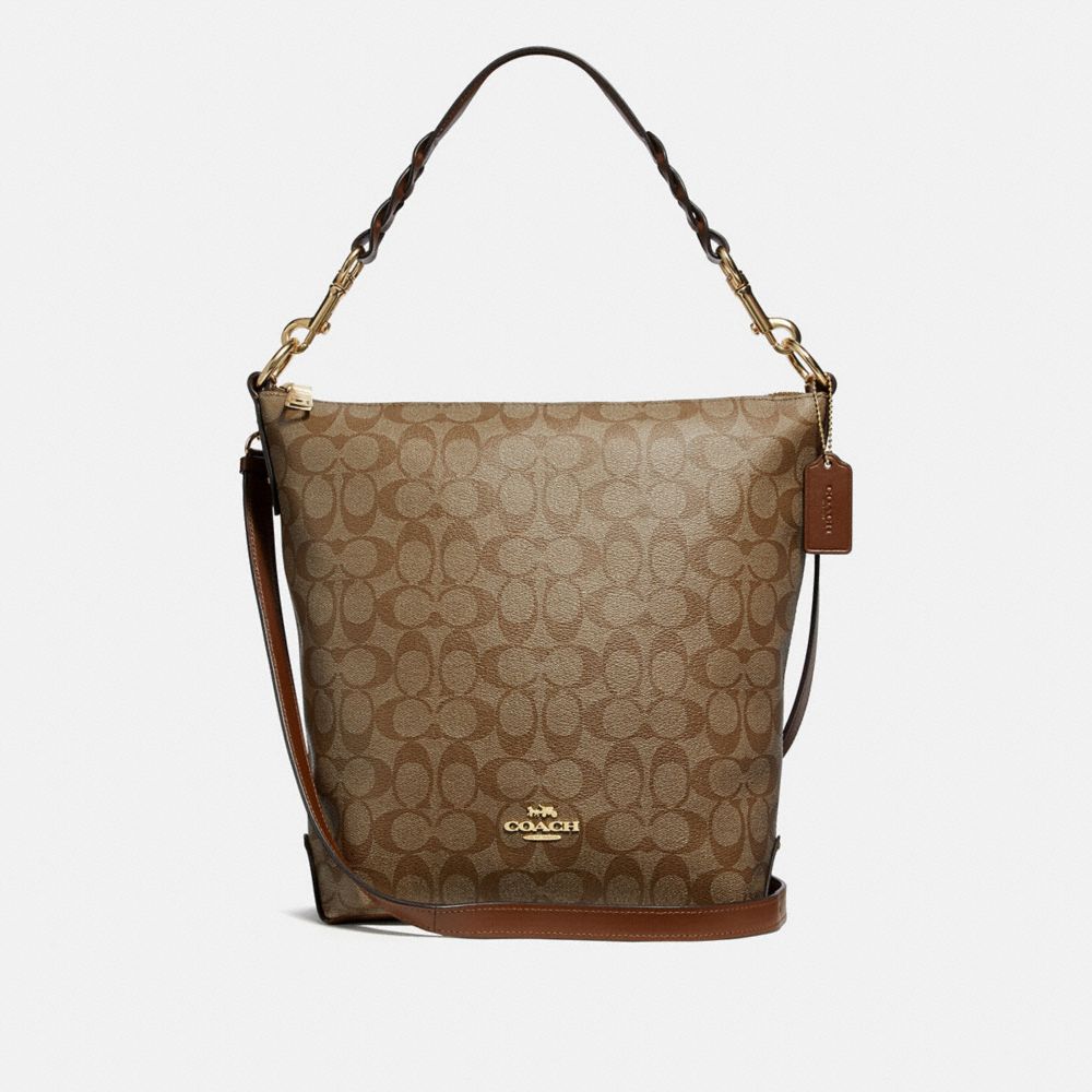 COACH ABBY DUFFLE IN SIGNATURE CANVAS - KHAKI/SADDLE 2/LIGHT GOLD - F31477