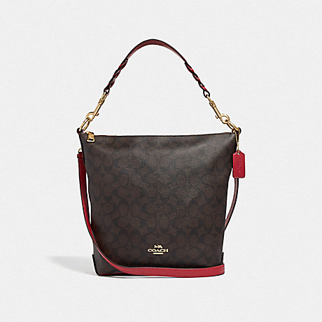 COACH F31477 - ABBY DUFFLE IN SIGNATURE CANVAS - BROWN/TRUE RED/LIGHT ...