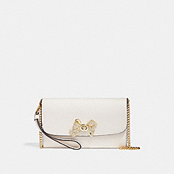 CHAIN CROSSBODY WITH BOW TURNLOCK - f31480 - CHALK/IMITATION GOLD