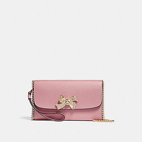 COACH CHAIN CROSSBODY WITH BOW TURNLOCK - Vintage Pink/Imitation Gold - f31480