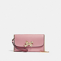 CHAIN CROSSBODY WITH BOW TURNLOCK - COACH f31480 - Vintage Pink/Imitation Gold