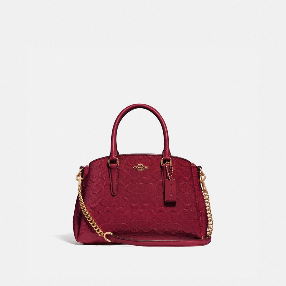 MINI SAGE CARRYALL IN SIGNATURE LEATHER - F31485 - IM/CHERRY