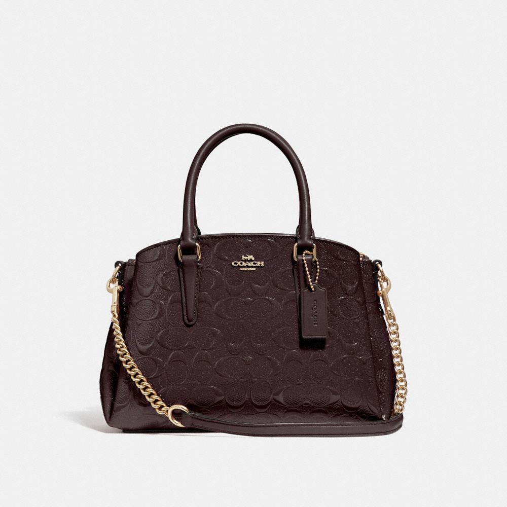 COACH F31485 Mini Sage Carryall In Signature Leather OXBLOOD 1/LIGHT GOLD