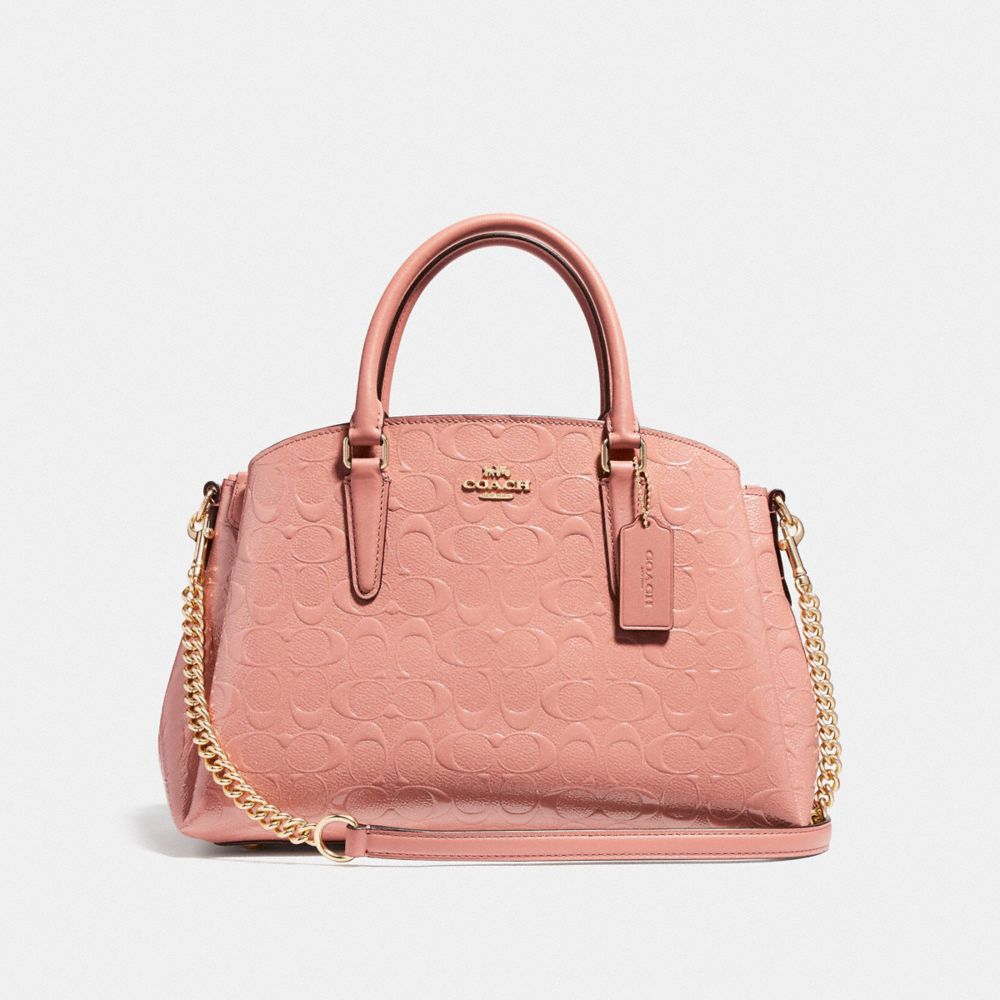 COACH F31486 SAGE CARRYALL IN SIGNATURE LEATHER MELON/LIGHT GOLD