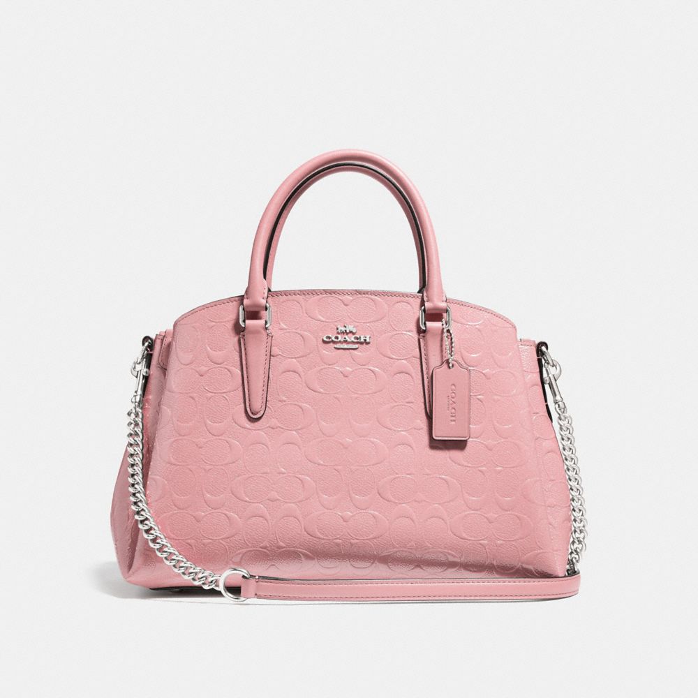 COACH F31486 SAGE CARRYALL IN SIGNATURE LEATHER PETAL/SILVER