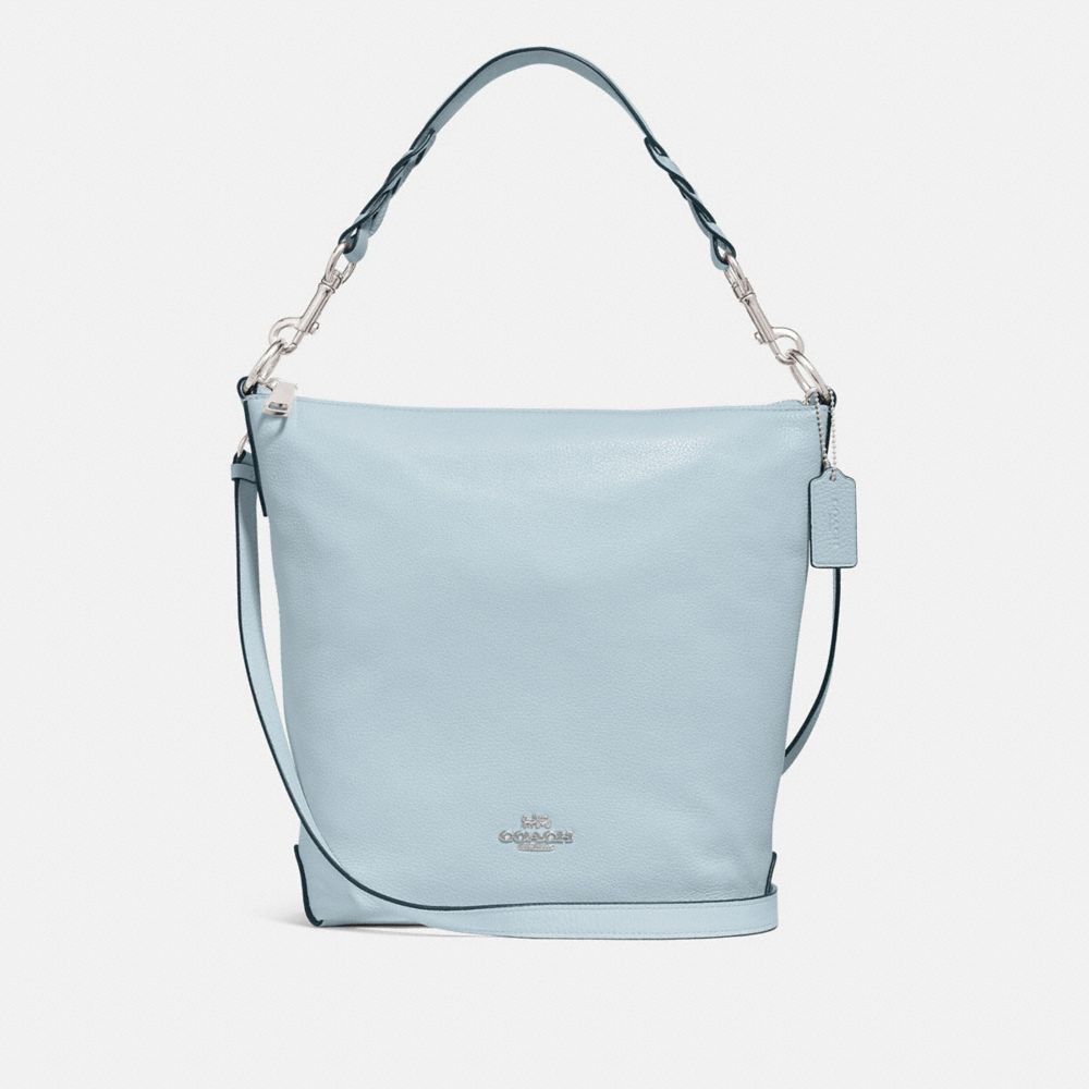 COACH f31507 ABBY DUFFLE SHOULDER BAG SILVER/PALE BLUE