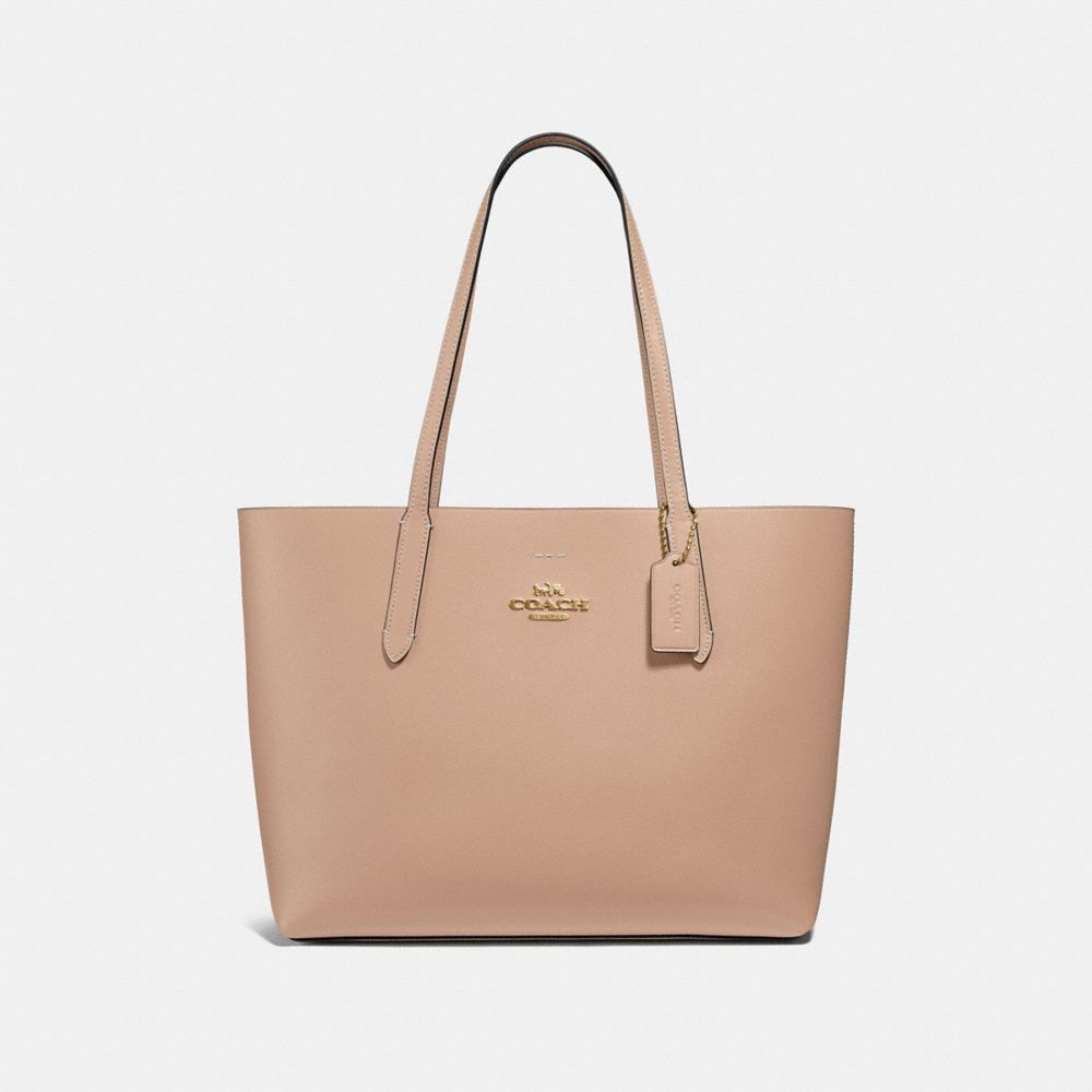 AVENUE TOTE - F31535 - BEECHWOOD/BLACK/IMITATION GOLD