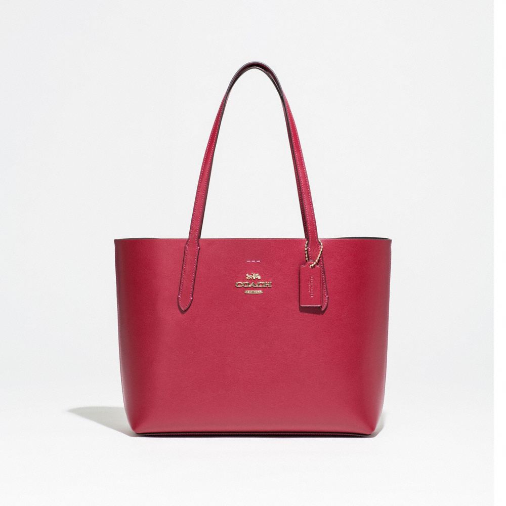 AVENUE TOTE - F31535 - CHERRY/CHESTNUT/LIGHT GOLD