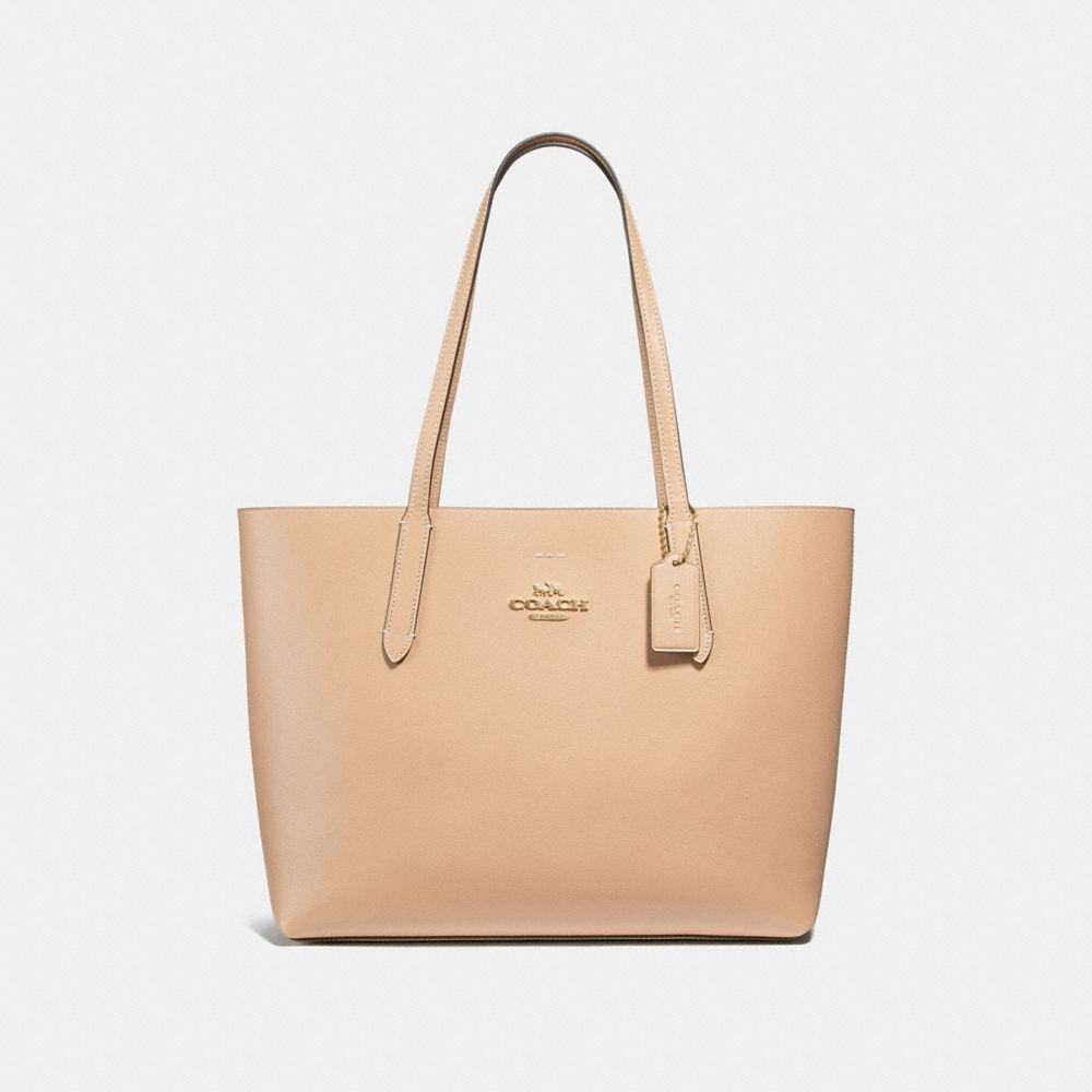 AVENUE TOTE - f31535 - beechwood/wine/light gold