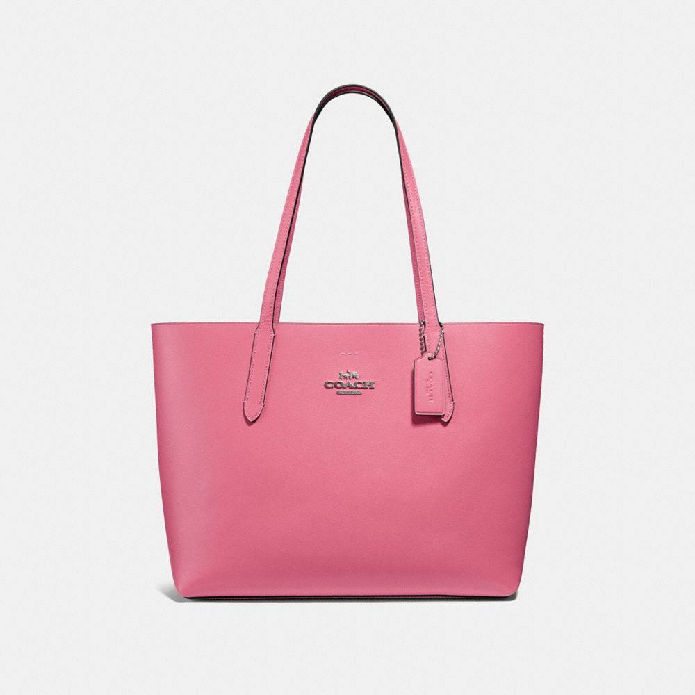 AVENUE TOTE - f31535 - LIGHT PINK/OXBLOOD/SILVER