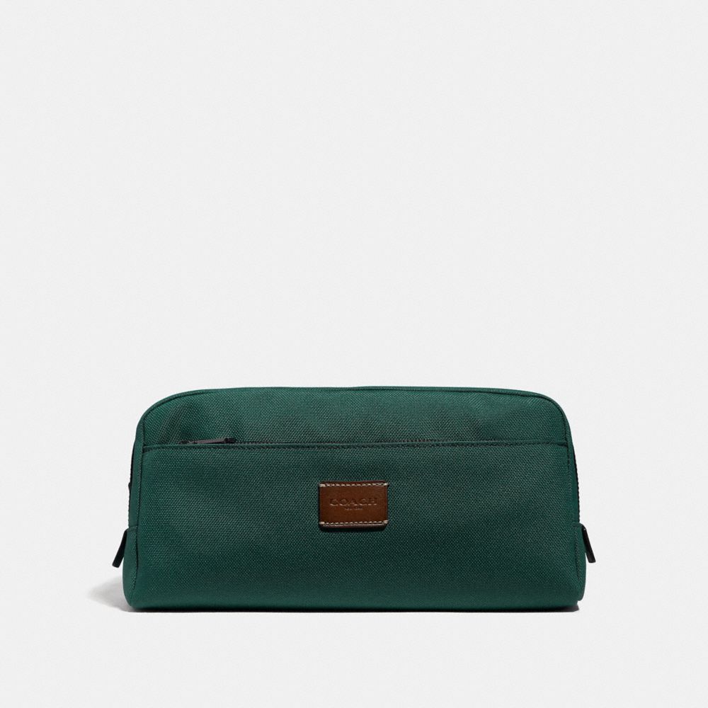 DOUBLE ZIP DOPP KIT - RACING GREEN/BLACK ANTIQUE NICKEL - COACH F31545