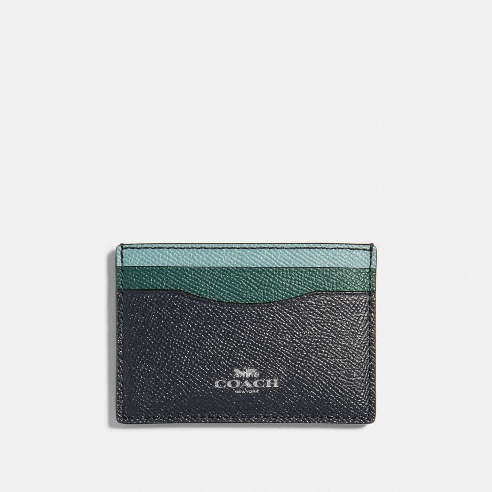 CARD CASE IN COLORBLOCK - MIDNIGHT/SILVER - COACH F31555