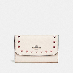 COACH F31569 Medium Envelope Wallet With Rainbow Rivets SILVER/CHALK