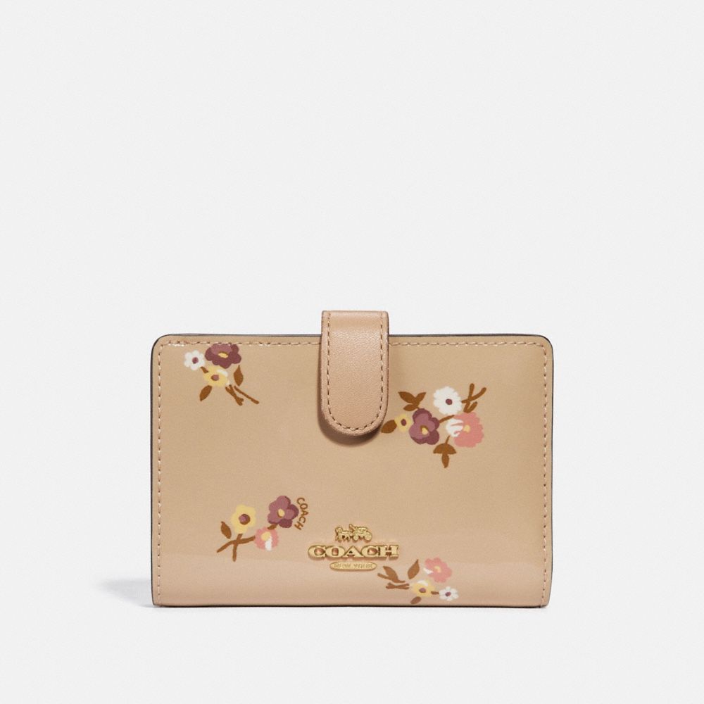 COACH F31578 - MEDIUM CORNER ZIP WALLET WITH BABY BOUQUET PRINT IM/BEECHWOOD MULTI