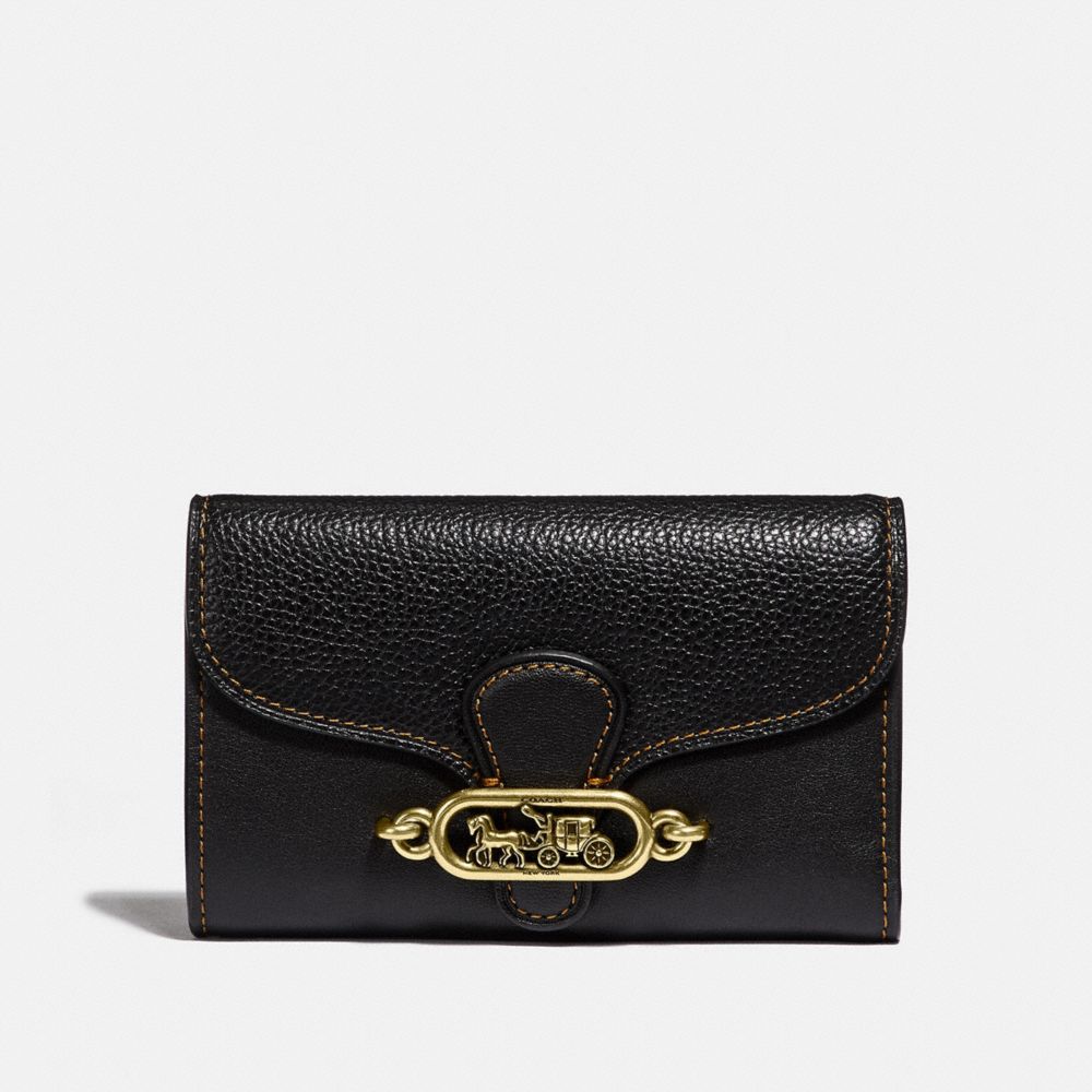 COACH F31579 MEDIUM ENVELOPE WALLET BLACK/OLD-BRASS