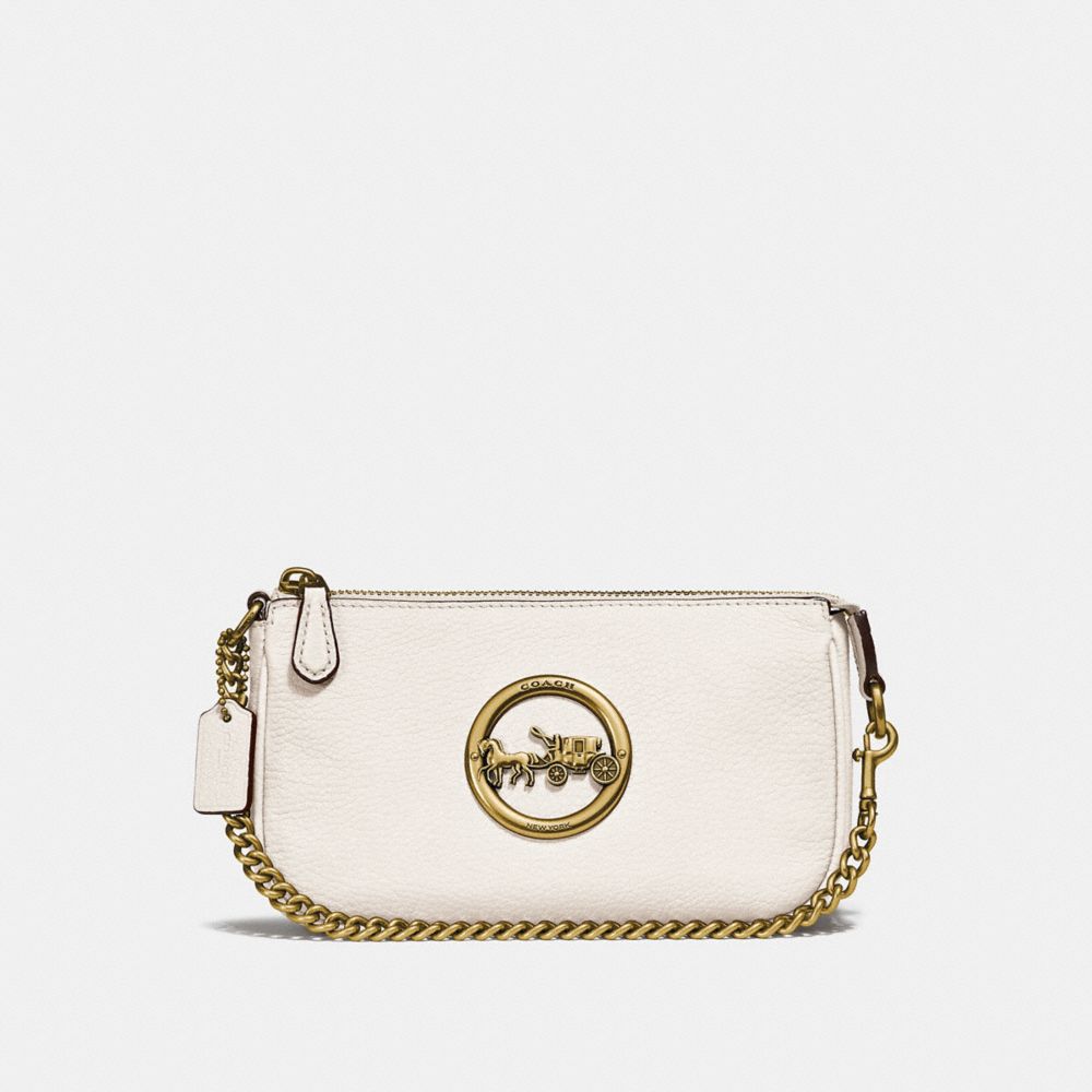 COACH f31584 LARGE WRISTLET 19 CHALK/OLD BRASS