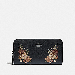 ACCORDION ZIP WALLET WITH TATTOO EMBROIDERY - BLACK MULTI/BLACK ANTIQUE NICKEL - COACH F31603