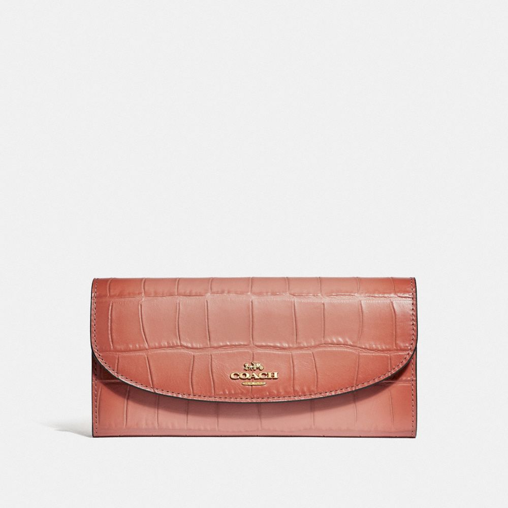 COACH SLIM ENVELOPE WALLET - MELON/LIGHT GOLD - F31607