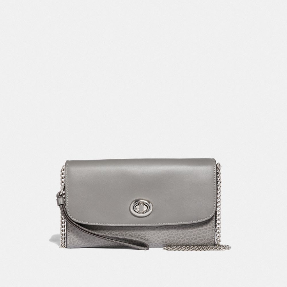 COACH F31620 Chain Crossbody HEATHER GREY/SILVER