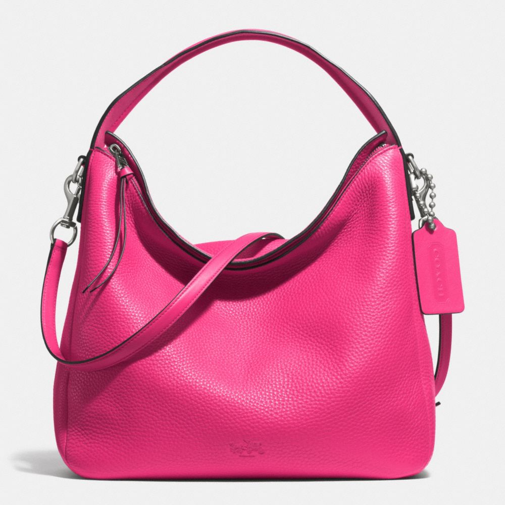 COACH F31623 - BLEECKER SULLIVAN HOBO IN PEBBLE LEATHER  SILVER/PINK RUBY