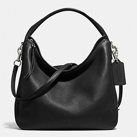 COACH BLEECKER SULLIVAN HOBO IN PEBBLE LEATHER -  SILVER/BLACK - f31623