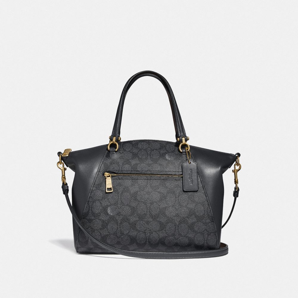 PRAIRIE SATCHEL IN SIGNATURE CANVAS - LI/CHARCOAL MIDNIGHT NAVY - COACH F31666