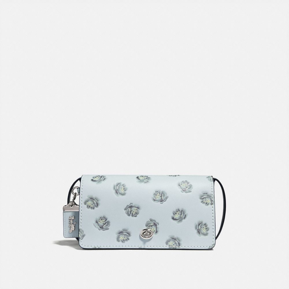 COACH F31679 DINKY WITH GLITTER ROSE PRINT SKY/SILVER