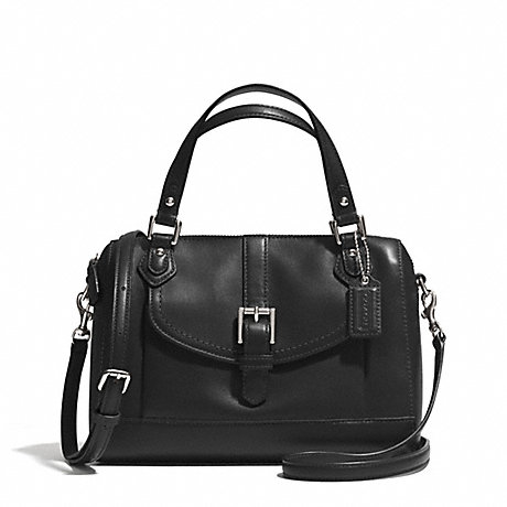 COACH f31689 CHARLIE JESSA LEATHER MINI SATCHEL  SILVER/BLACK