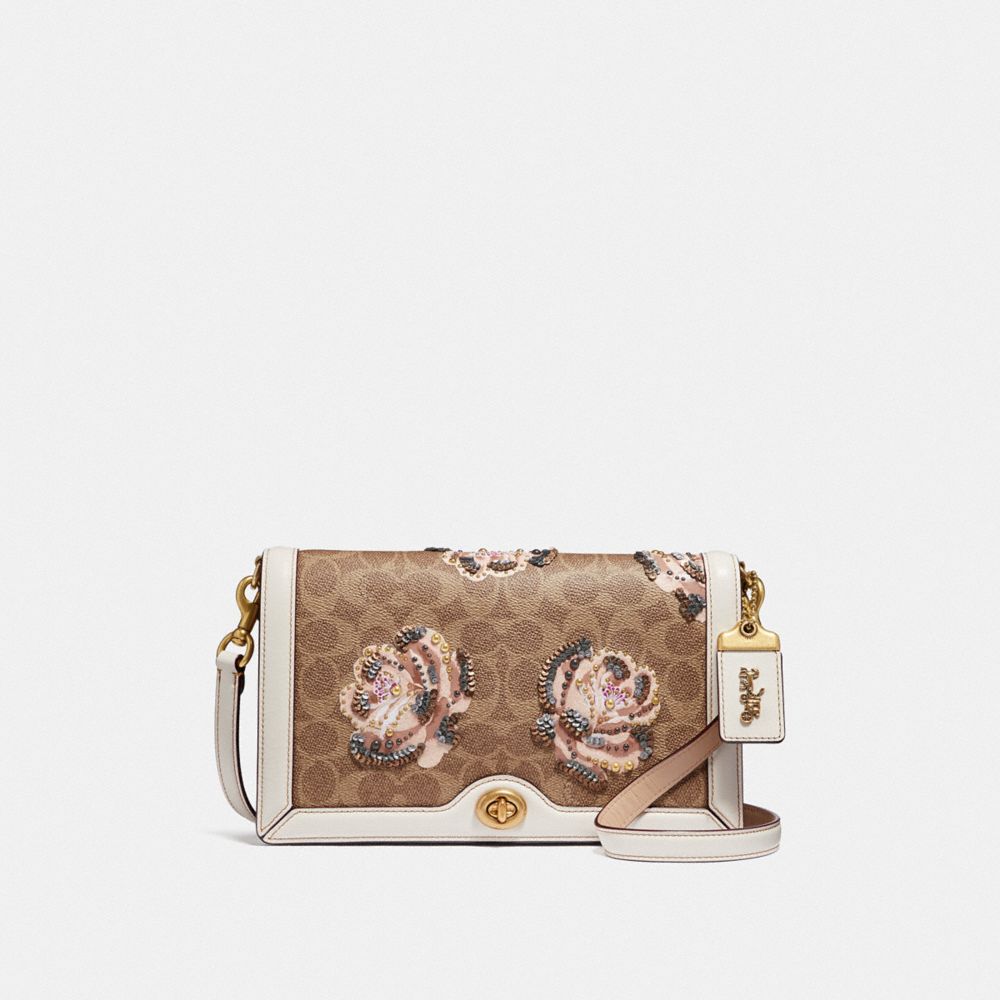 RILEY IN EMBELLISHED SIGNATURE ROSE PRINT - B4/CHALK - COACH F31693