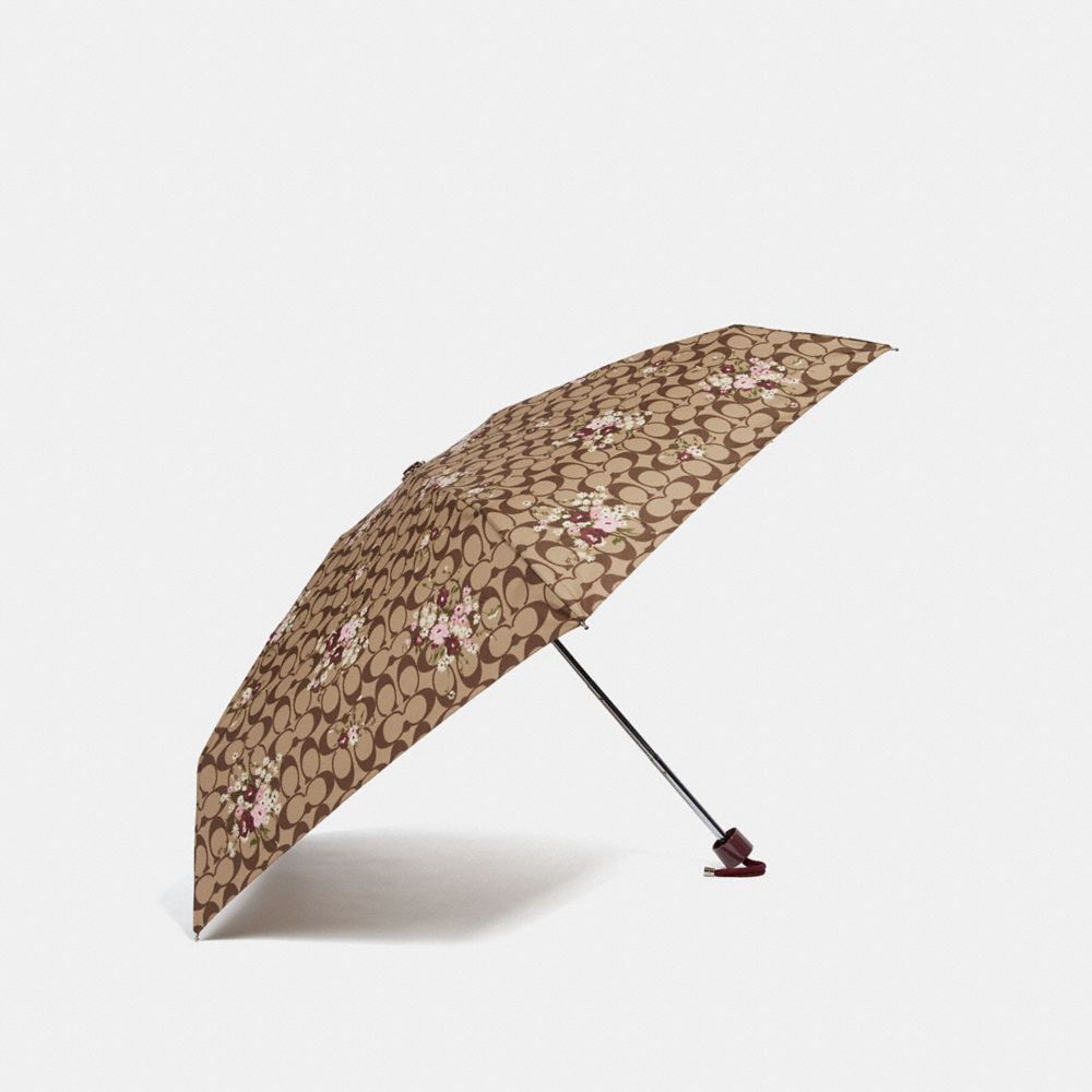 COACH F31705 - SIGNATURE MINI UMBRELLA WITH FLORAL PRINT MULTI/SILVER