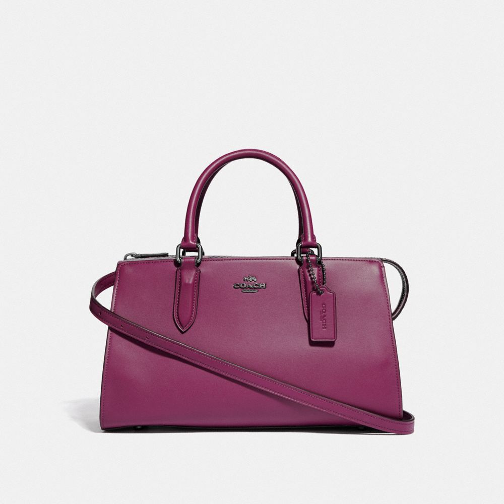 COACH F31736 Bond Bag With Snakeskin Detail GM/DARK BERRY