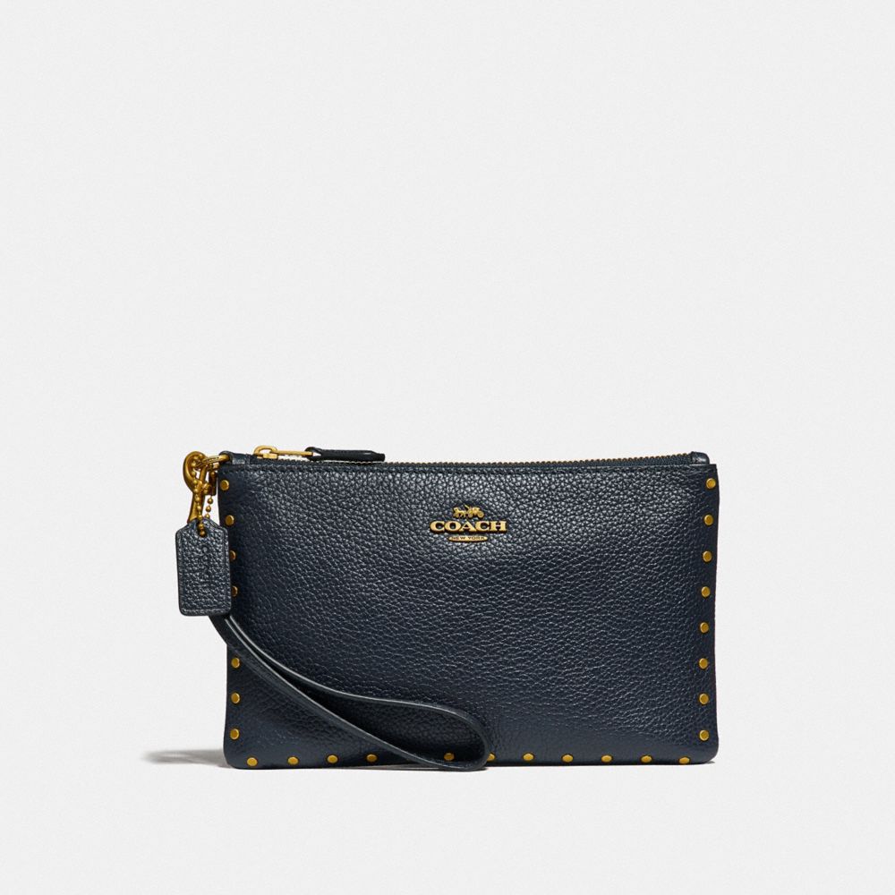 COACH SMALL WRISTLET WITH RIVETS - B4/MIDNIGHT NAVY - F31794