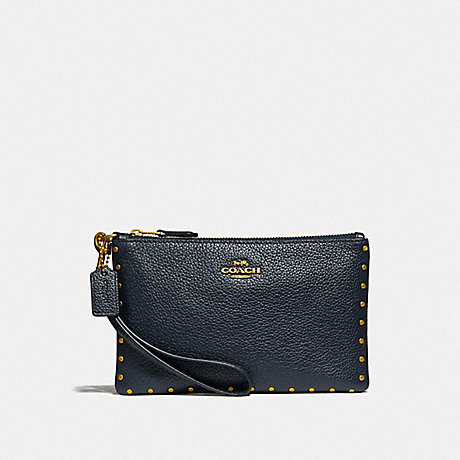 COACH SMALL WRISTLET WITH RIVETS - B4/MIDNIGHT NAVY - F31794