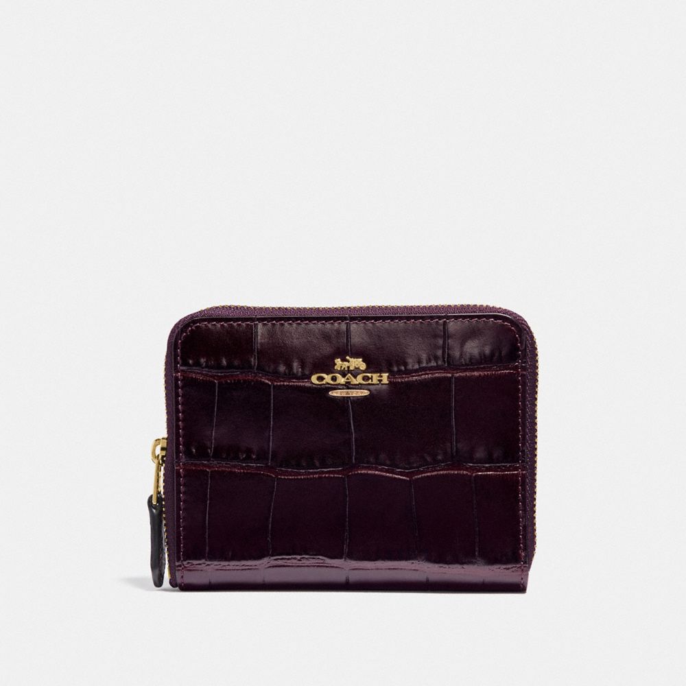 SMALL ZIP AROUND WALLET - PLUM/LIGHT GOLD - COACH F31831