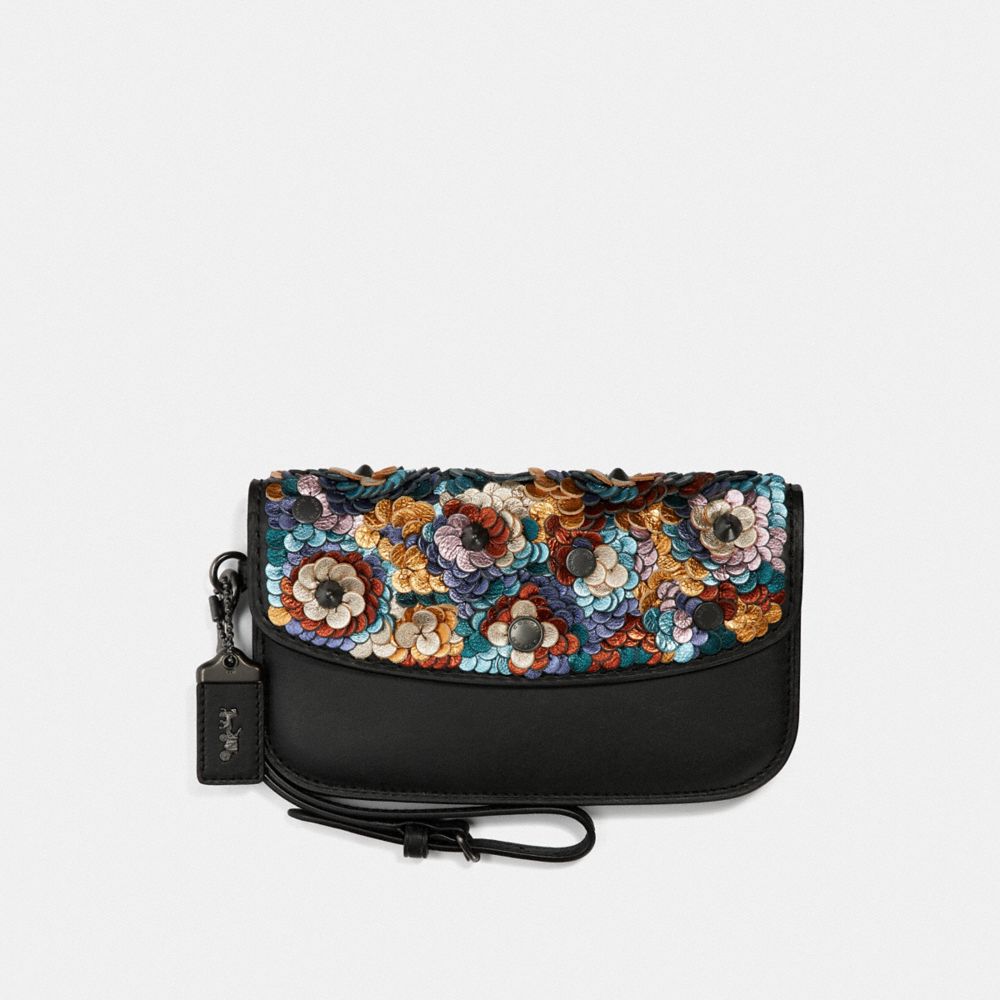COACH CLUTCH WITH LEATHER SEQUIN - BP/MULTI - F31833