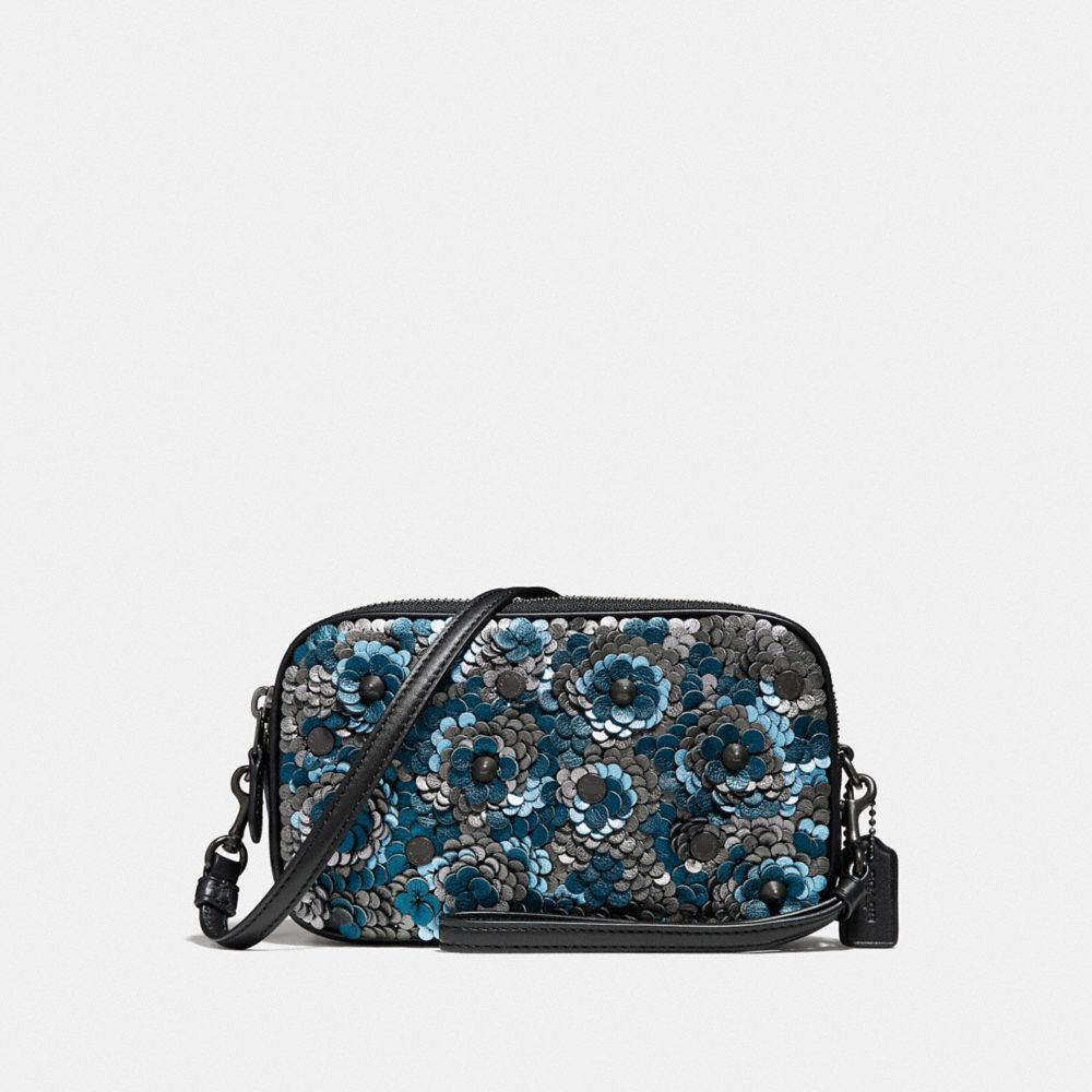 SADIE CROSSBODY CLUTCH WITH SEQUINS - F31834 - BLUE MULTI/BLACK COPPER