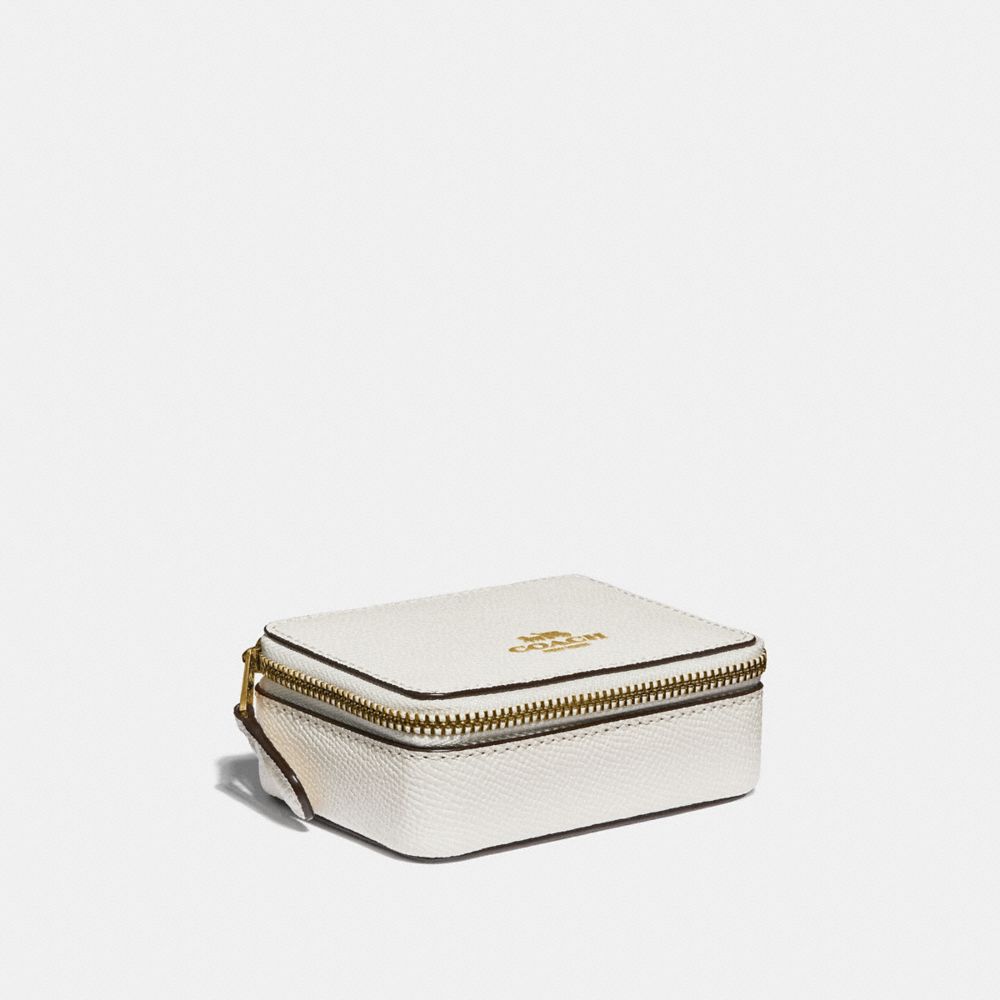 COACH F31886 TRIPLE PILL BOX IN COLORBLOCK CHALK MULTI/LIGHT GOLD