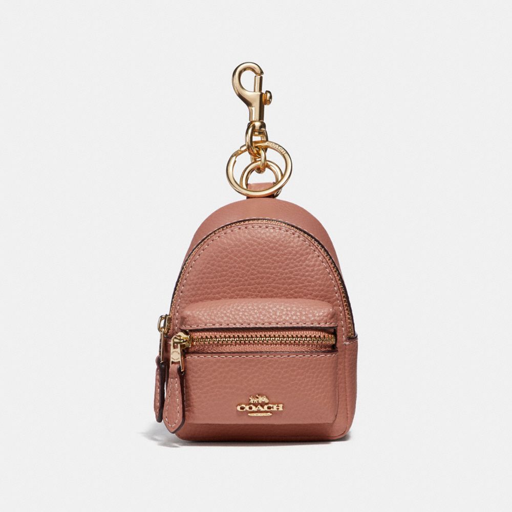COACH BACKPACK COIN CASE - PINK/light gold - f31887