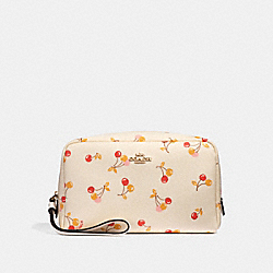 BOXY COSMETIC CASE 20 WITH CHERRY PRINT - CHALK MULTI/LIGHT GOLD - COACH F31909