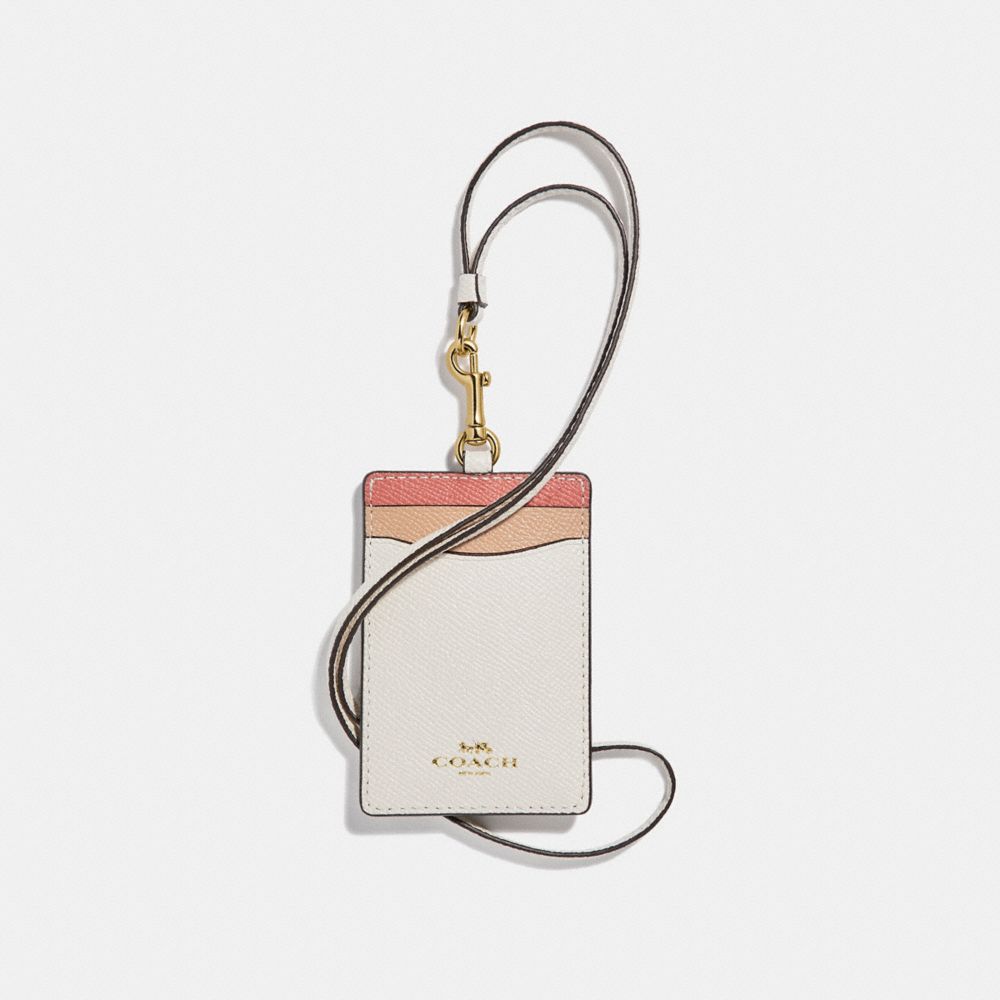 COACH ID LANYARD IN COLORBLOCK - CHALK/LIGHT GOLD - F31913