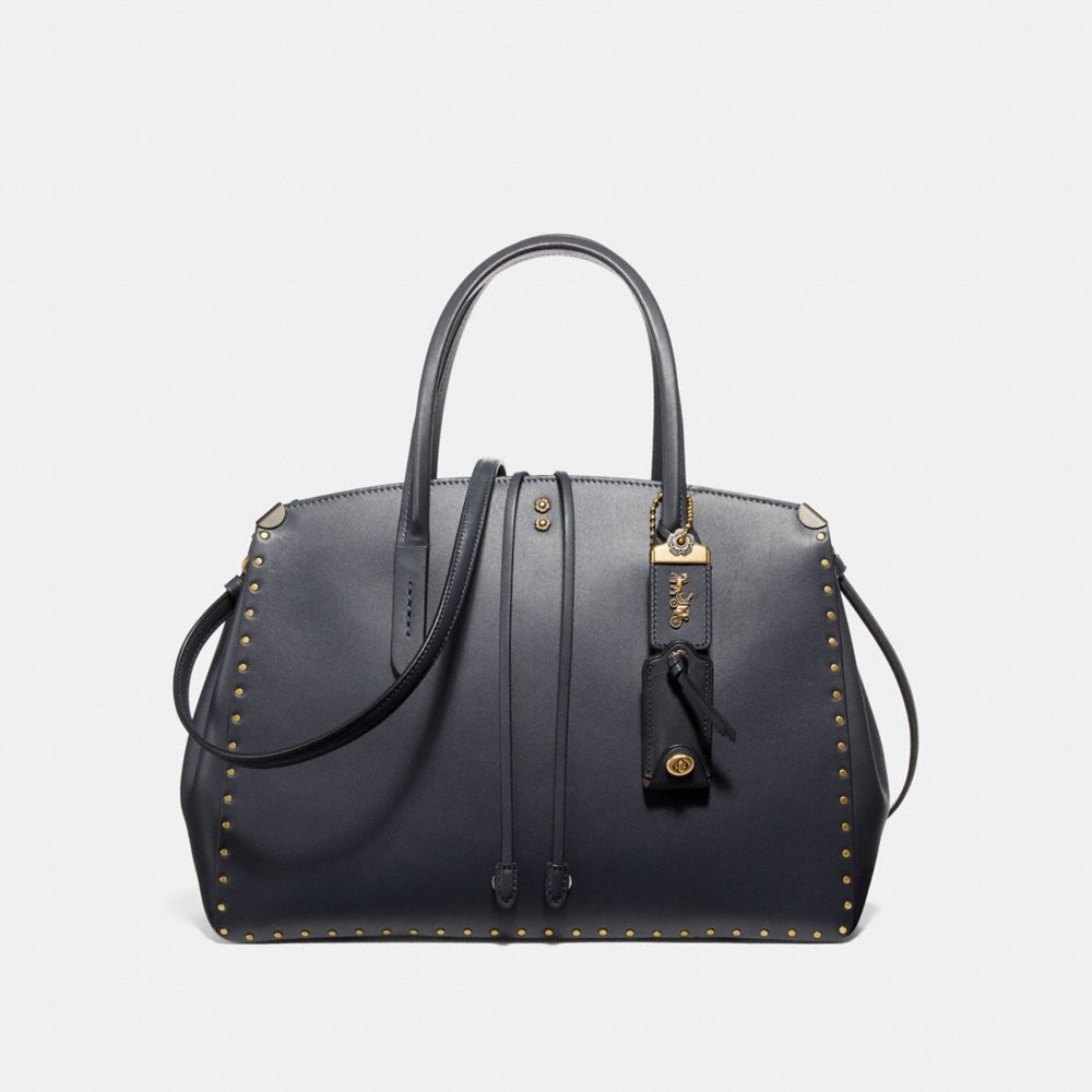 COACH F31932 - COOPER CARRYALL WITH RIVETS MIDNIGHT NAVY/BRASS