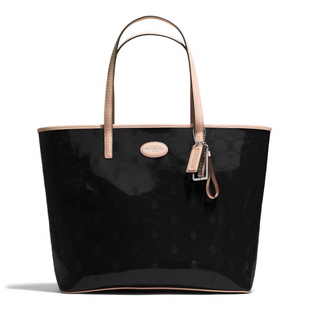 METRO EMBOSSED LEATHER TOTE - SILVER/BLACK - COACH F31944