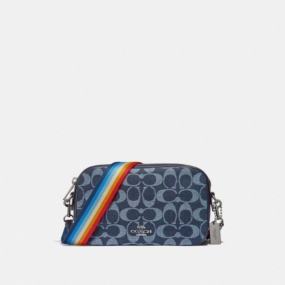 ISLA CHAIN CROSSBODY IN SIGNATURE DENIM WITH CHERRY PRINT - DENIM/MULTI/SILVER - COACH F31953