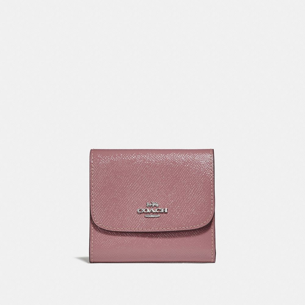 COACH f31960 SMALL WALLET SILVER/DUSTY ROSE