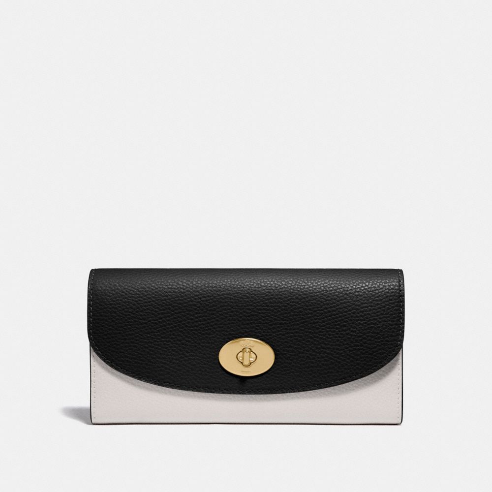 COACH F31967 Slim Envelope Wallet In Colorblock CHALK/BLACK MULTI/LIGHT GOLD