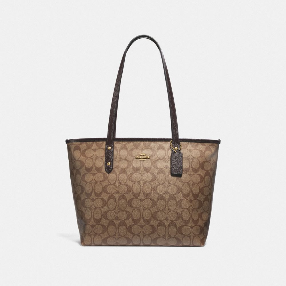 city zip tote in signature canvas