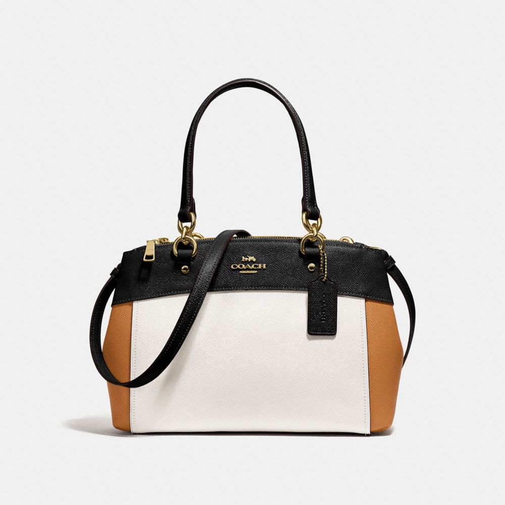 COACH MINI BROOKE CARRYALL IN COLORBLOCK - CHALK/BLACK MULTI/light gold - F31994